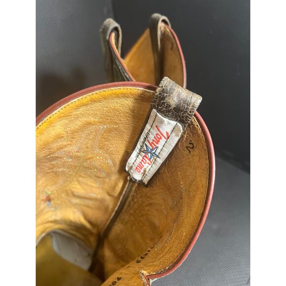 Tony Lama Men's Exotic Full Quill Ostrich Western Cowboy Boot Square Toe 10 B - Picture 7 of 8